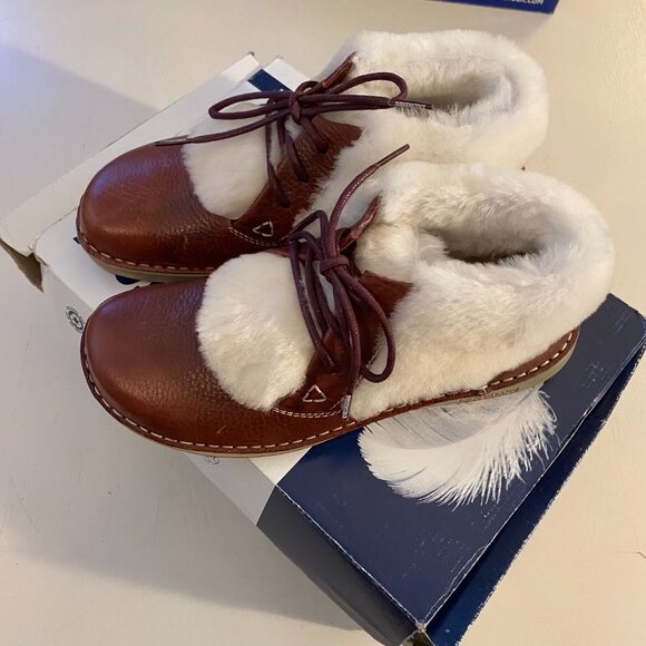 NIB Birkenstock Memphis High Shearling Lined Chestnut Brown EU 38 - Picture 3 of 6